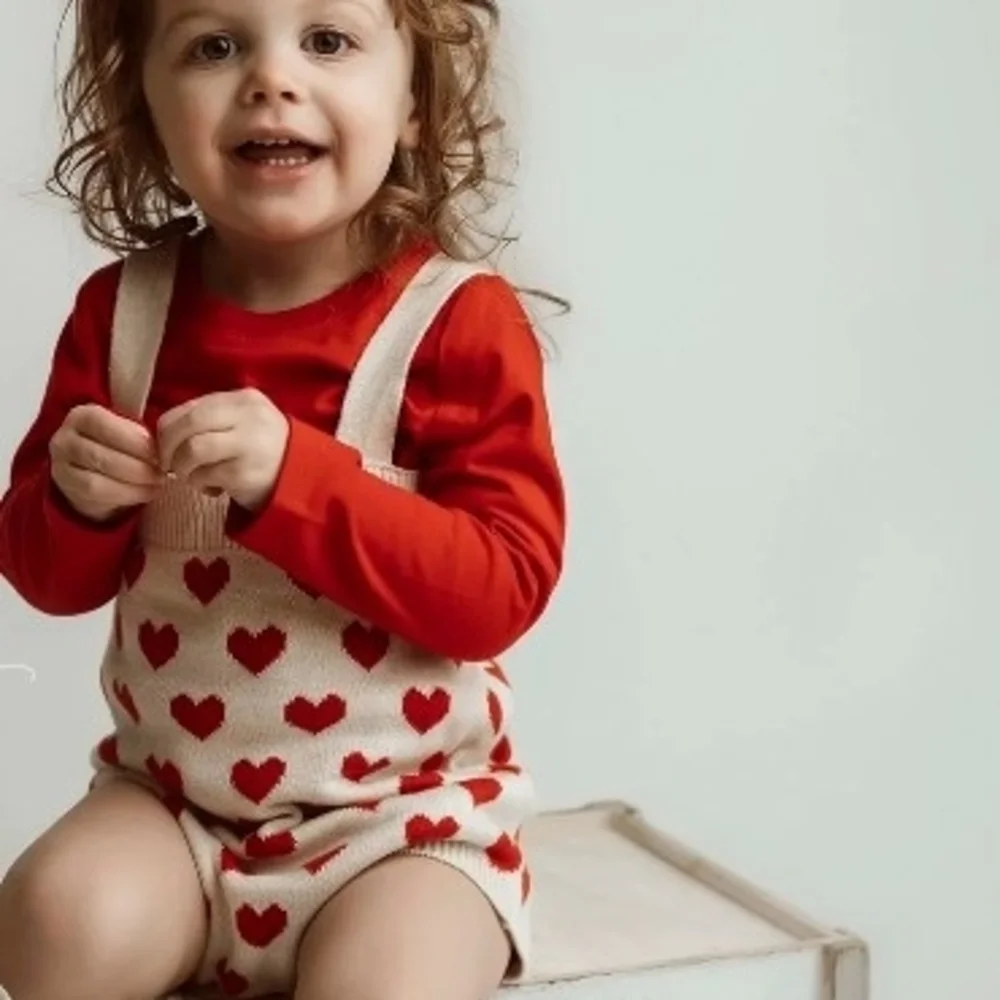 Cat & Jack Red and Cream Heart Diaper Cover